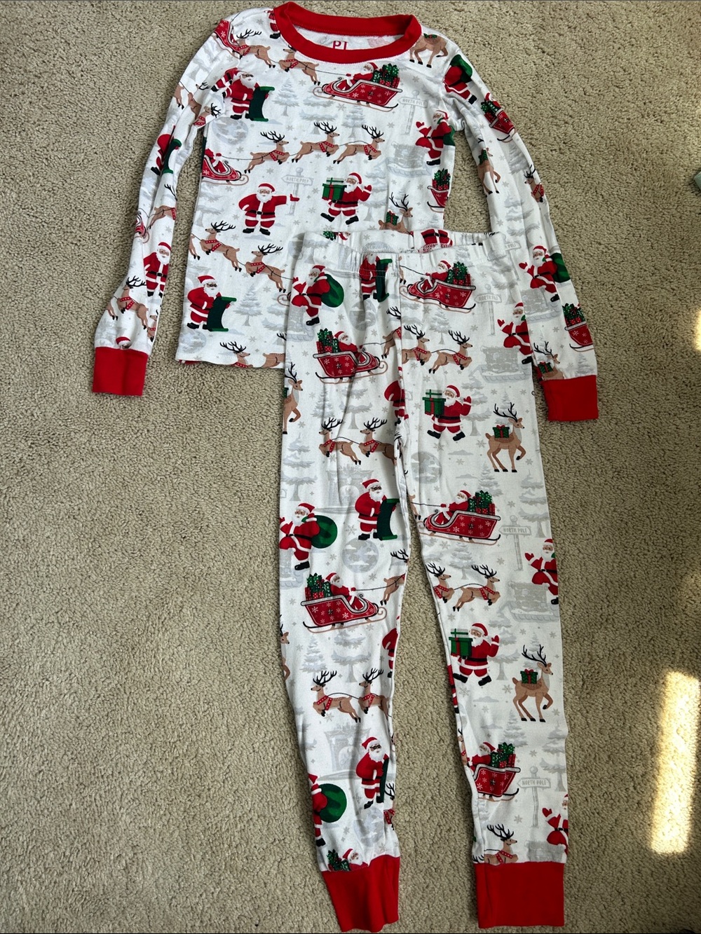 PJ Place Kids Santa & Reindeer Holiday Pajama Set, 7